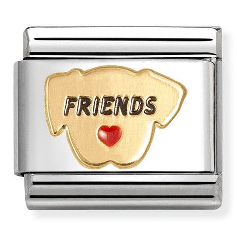 Nomination Composable Classic Link 030285/69 Dog Friends in 18K Gold & Enamel