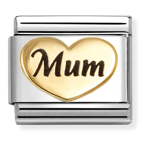 Nomination Composable Classic Link 030285/80 Mum Heart in 18K Gold & Enamel