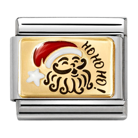 Nomination Composable Classic Link 030289/10 Santa in 18K Gold with Enamel