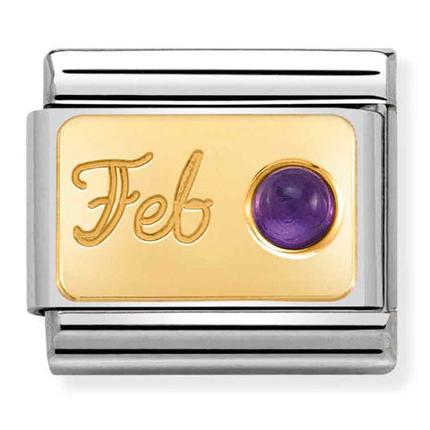 Nomination Composable Classic Link 030519/02 February Amethyst in 18K Gold