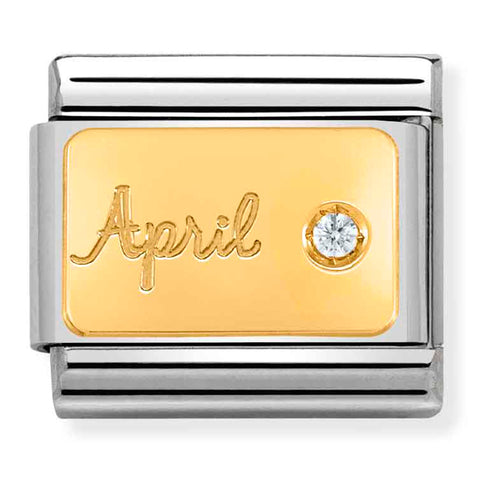 Nomination Composable Classic Link 030519/04 April Diamond in 18K Gold
