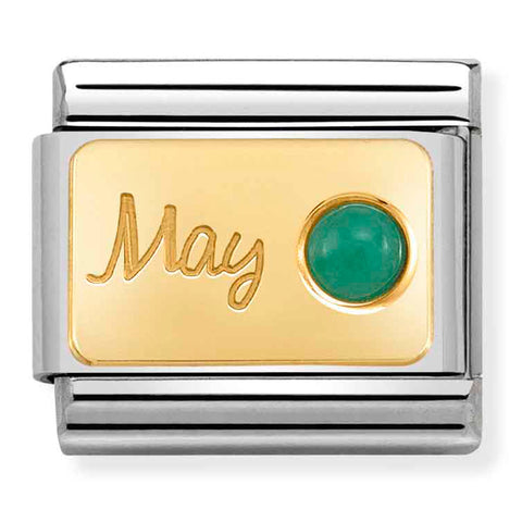 Nomination Composable Classic Link 030519/05 May Emerald in 18K Gold