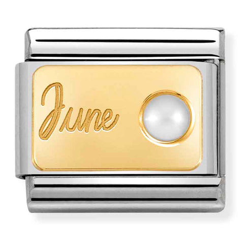 Nomination Composable Classic Link 030519/06 June White Pearl in 18K Gold