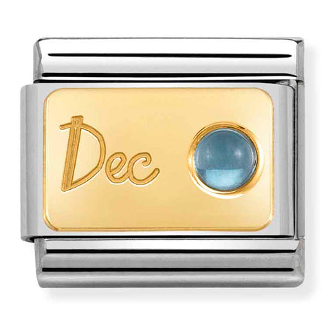 Nomination Composable Classic Link 030519/12 December Light Blue Topaz in 18K Gold