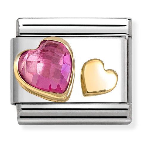 Nomination Composable Classic Link 030613/09 Dark Pink Heart in 18K Gold