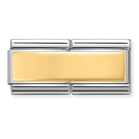 Nomination Composable Classic Double Link 030710/01 Smooth Engravable Plate in 18K Gold