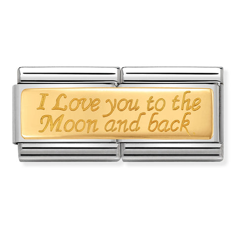 Nomination Composable Classic Double Link 030710/10 To The Moon & Back in 18K Gold