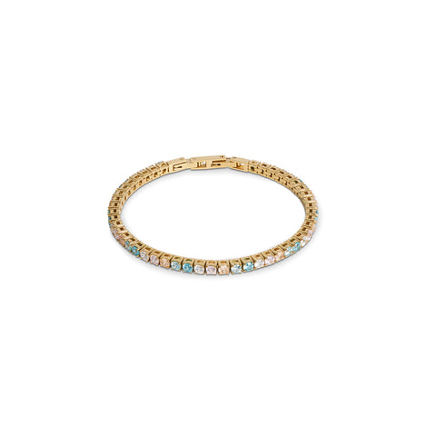 Coeur de Lion Tennis Bracelet Pastel Multicolour CZ & Gold