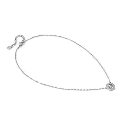 Soffio D'Amore CZ Tree of Life Silver Steel Necklace