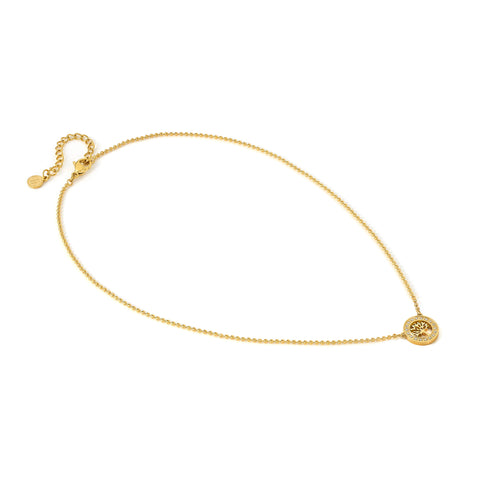Soffio D'Amore CZ Tree of Life Gold Necklace