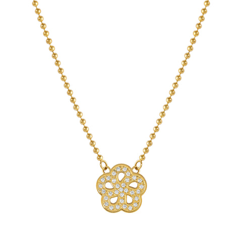 Soffio D'Amore CZ Flower Gold Necklace