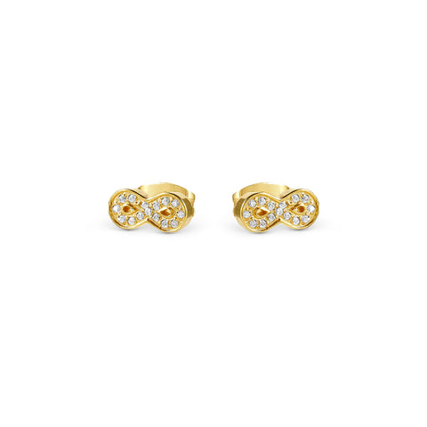 Soffio D'Amore CZ Infinity Gold Earrings