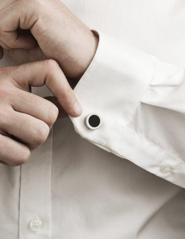 Cudworth Round Black Inlay Cufflinks
