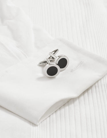 Cudworth Round Black Inlay Cufflinks