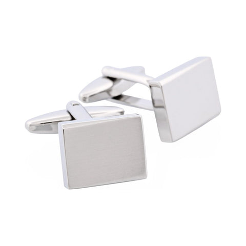 Cudworth Brushed Rhodium Square Wedge Shape Cufflinks