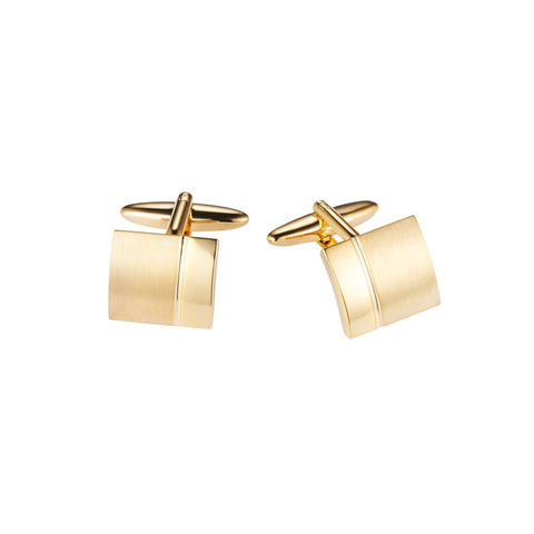 Cudworth Polished & Brushed Yellow Gold Plated Cufflinks