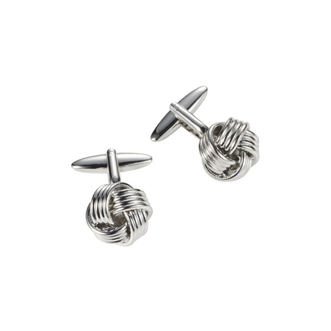 Cudworth Knot Design Rhodium Plated Cufflinks