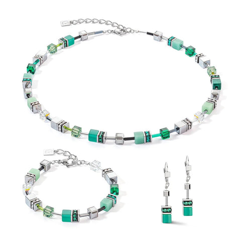 Coeur de Lion GeoCube Teal Green Earrings