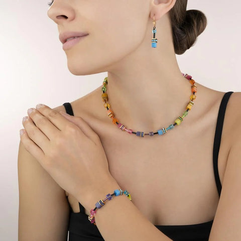 Coeur de Lion GeoCube Fresh Blue Earrings