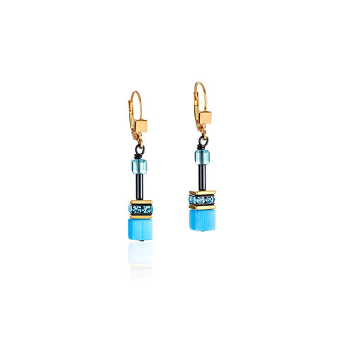 Coeur de Lion GeoCube Fresh Blue Earrings
