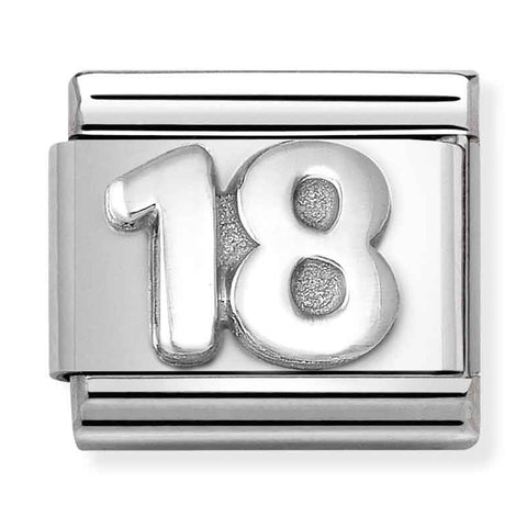 Nomination Composable Classic Link 330101/56 Number 18 in 925 Silver