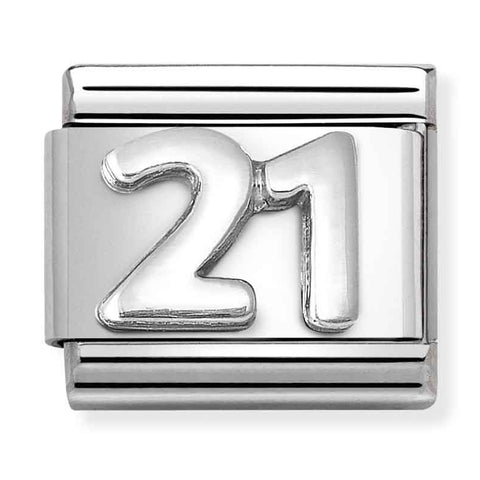 Nomination Composable Classic Link 330101/57 Number 21 in 925 Silver