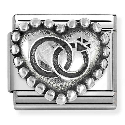Nomination Composable Classic Link 330101/90 Wedding Rings Heart in 925 Silver