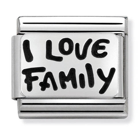 Nomination Composable Classic Link 330102/34 I Love Family in 925 Silver