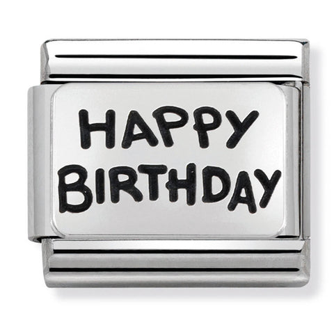 Nomination Composable Classic Link 330102/41 Happy Birthday in 925 Silver