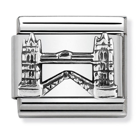 Nomination Composable Classic Link 330105/10 Tower Bridge Relief in 925 Silver