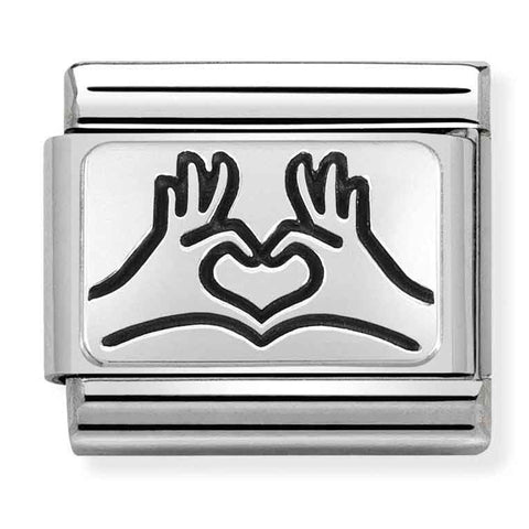 Nomination Composable Classic Link 330109/58 Hands To Heart in Silver