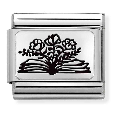Nomination Composable Classic Link 330111/27 Book with Flowers in 925 Silver