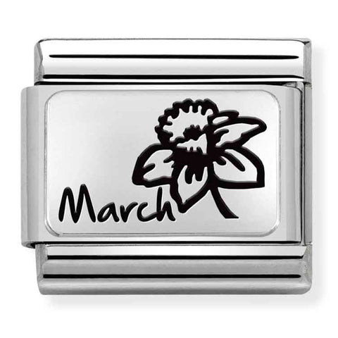 Nomination Composable Classic Link 330112/15 March Flower in 925 Silver