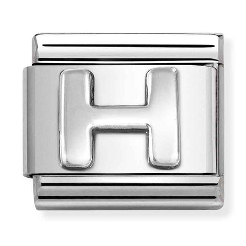Nomination Composable Classic Link 330113/08 Letter H in 925 Silver