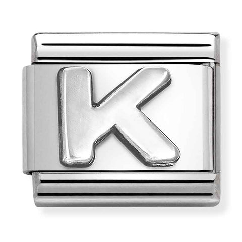 Nomination Composable Classic Link 330113/11 Letter K in 925 Silver