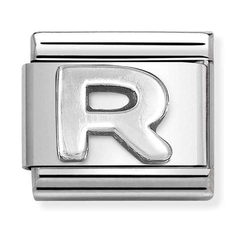 Nomination Composable Classic Link 330113/18 Letter R in 925 Silver