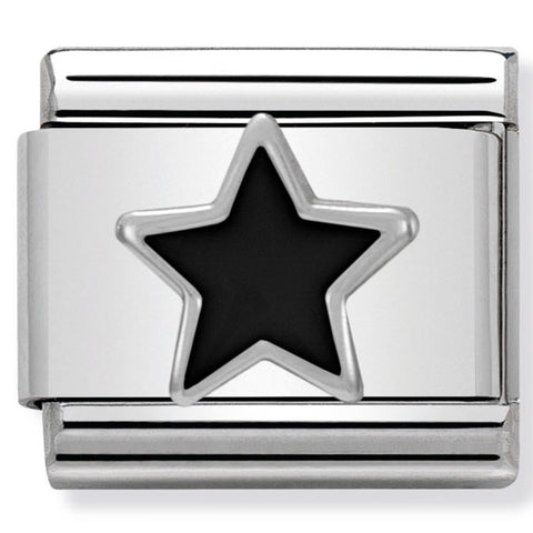 Nomination Composable Classic Link 330202/05 Black Star in Enamel & 925 Silver