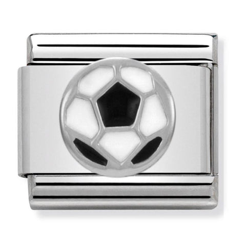Nomination Composable Classic Link 330202/13 Soccer Ball in Enamel & 925 Silver