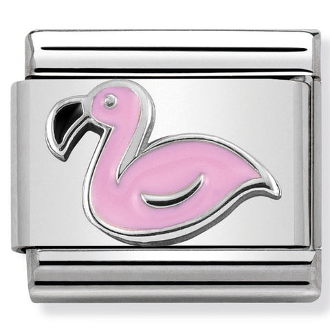 Nomination Composable Classic Link 330202/43 Flamingo in Enamel & 925 Silver