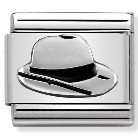 Nomination Composable Classic Link 330202/46 Panama Hat in Enamel & 925 Silver