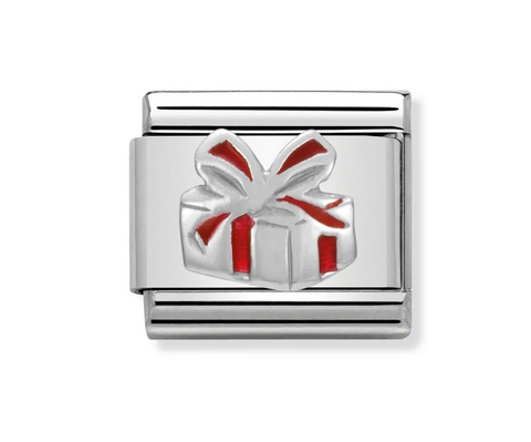 Nomination Composable Classic Link 330204/06 Red Gift Box in Enamel & 925 Silver