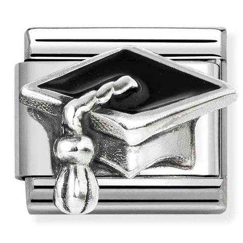 Nomination Composable Classic Link 330204/32 Graduation Hat in 925 Silver & Enamel