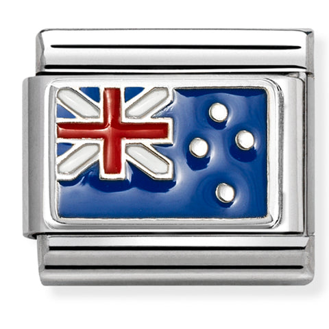 Nomination Composable Classic Link 330207/35 New Zealand Flag in Enamel & 925 Silver