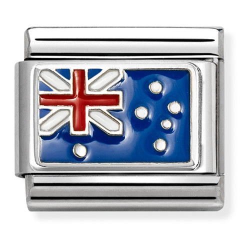 Nomination Composable Classic Link 330207/36 Australia Flag in Enamel & 925 Silver