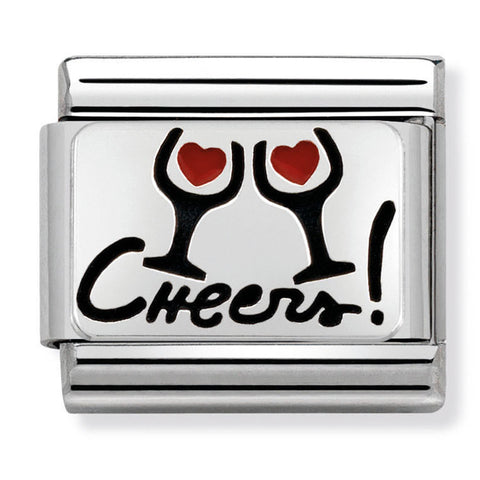 Nomination Composable Classic Link 330208/07 Cheers with Glasses in Enamel & 925 Silver