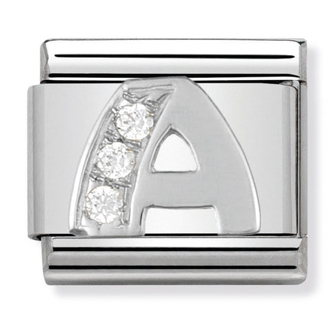 Nomination Composable Classic Link 330301/01 Letter A with CZ in 925 Silver