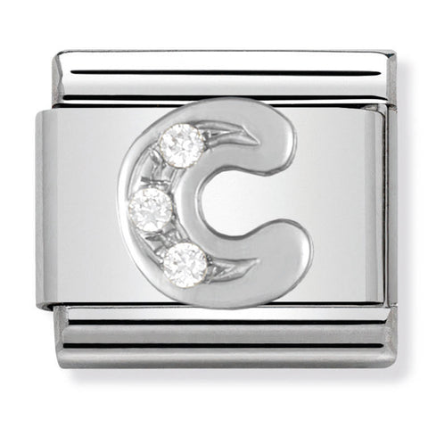 Nomination Composable Classic Link 330301/03 Letter C with CZ in 925 Silver