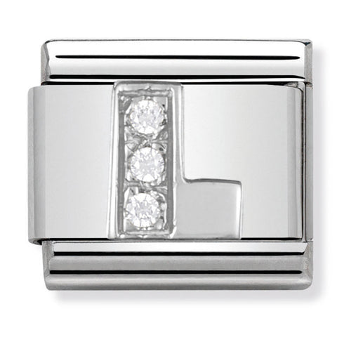 Nomination Composable Classic Link 330301/12 Letter L with CZ in 925 Silver