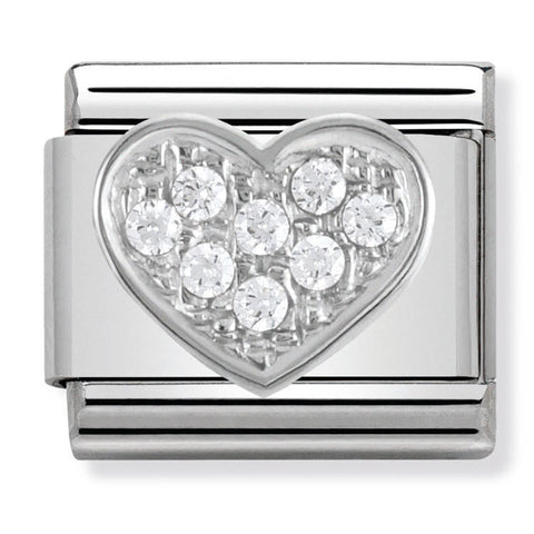 Nomination Composable Classic Link 330304/01 Heart with CZ in 925 Silver