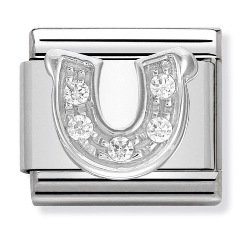 Nomination Composable Classic Link 330304/06 Horseshoe with CZ in 925 Silver